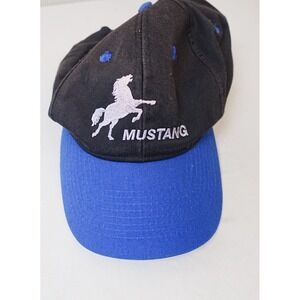 Vintage Mustang Hat Black Blue‎ Snapback Baseball Cap Horse Logo Embroidered